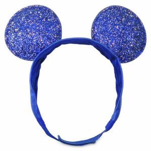 Disney Parks Blue Sparkle Minnie Ears Adjustable Headband NEW Youth Size